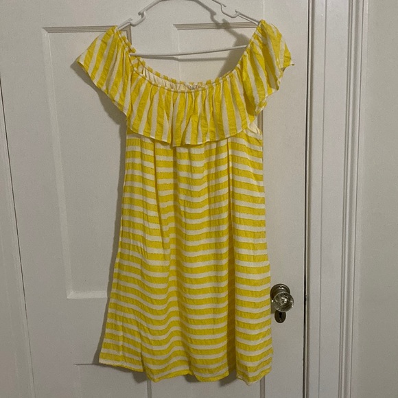 Copper key XL yellow and white striped dress - Picture 1 of 4